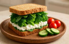 Cottage Cheese & Broccoli Breadwich: A Healthy, Protein-Packed Lunch